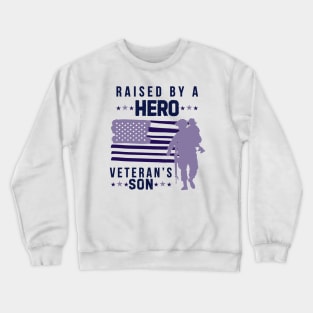 Purple Up For Military Kids Military Child Month - Veteran's Son Crewneck Sweatshirt